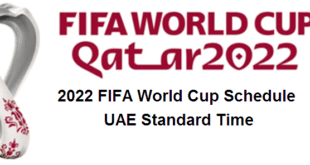 2022 FIFA World Cup Schedule in UAE Standard Time